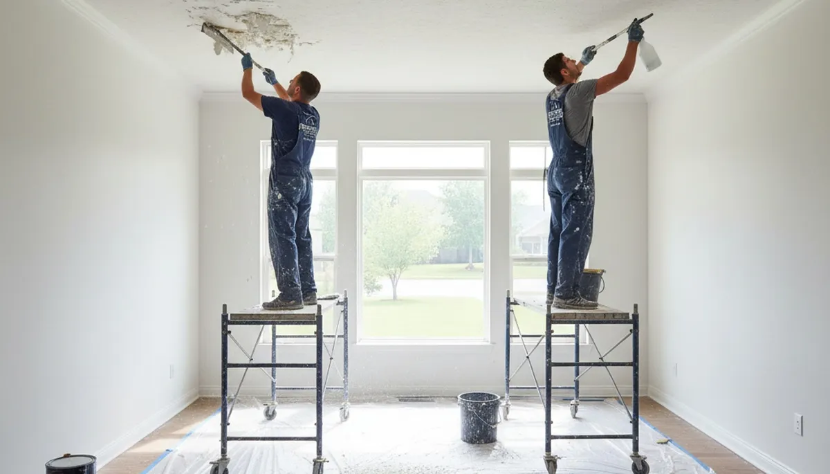 Professional popcorn ceiling removal in Pittsburgh, PA home by expert house painters